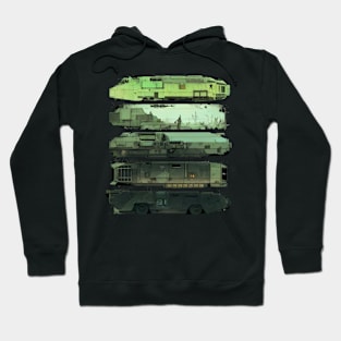 Post-apocalypse Futuristic Scifi Trains Hoodie